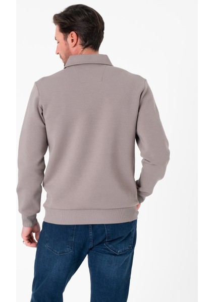 Regular Fit Polo Yaka Pamuklu Erkek SWEATSHIRT-SW-1101 fırsatları
