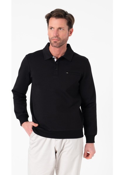 Regular Fit Polo Yaka Cepli Pamuklu Erkek SWEATSHIRT-SW-1102