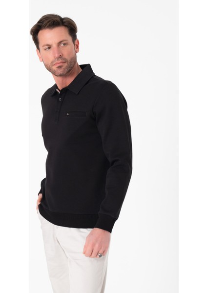 Regular Fit Polo Yaka Cepli Pamuklu Erkek SWEATSHIRT-SW-1102 fiyatları