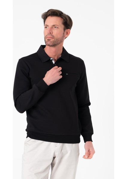 Regular Fit Polo Yaka Cepli Pamuklu Erkek SWEATSHIRT-SW-1102 fırsatları