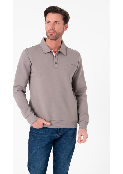 Regular Fit Polo Yaka Cepli Pamuklu Erkek SWEATSHIRT-SW-1102