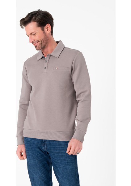 Regular Fit Polo Yaka Cepli Pamuklu Erkek SWEATSHIRT-SW-1102