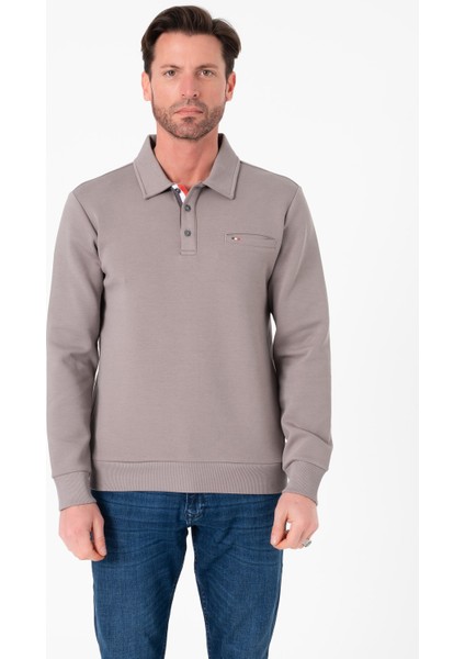 Regular Fit Polo Yaka Cepli Pamuklu Erkek SWEATSHIRT-SW-1102