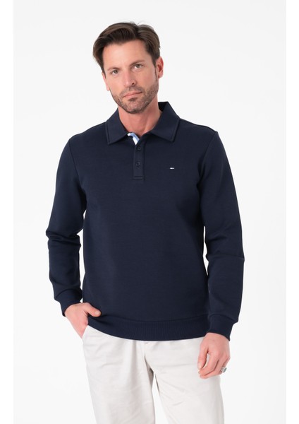 Regular Fit Polo Yaka Pamuklu Erkek SWEATSHIRT-SW-1101