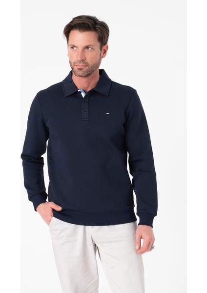 Regular Fit Polo Yaka Pamuklu Erkek SWEATSHIRT-SW-1101