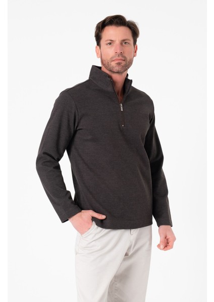Luxury Tech Regular Kalıp Dik Yakalı Yarım Fermuarlı Erkek SWEATSHIRT-SW-1099 modelleri