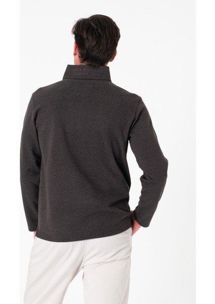 Luxury Tech Regular Kalıp Dik Yakalı Yarım Fermuarlı Erkek SWEATSHIRT-SW-1099 fırsatları