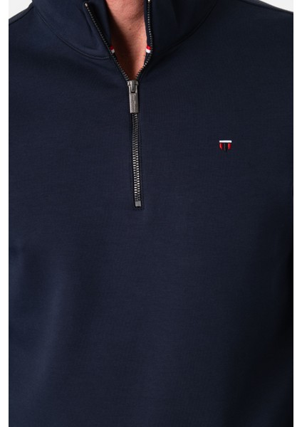 Pamuklu Dik Yaka Yarım Fermuarlı Regular Fit Erkek SWEATSHIRT-SW-1095 fiyatları