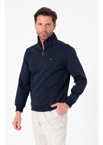 Pamuklu Dik Yaka Yarım Fermuarlı Regular Fit Erkek SWEATSHIRT-SW-1095 modelleri