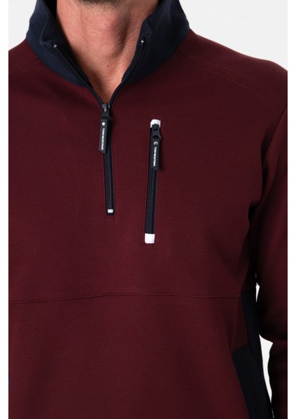 Regular Fit 3 Cepli Yandan Büzgülü Dik Yaka Pamuk Erkek SWEATSHIRT-PIN-1043 fiyatları