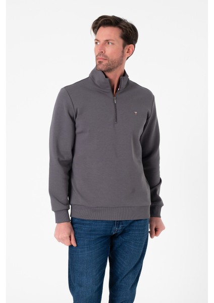 Pamuklu Dik Yaka Yarım Fermuarlı Regular Fit Erkek SWEATSHIRT-SW-1095 modelleri