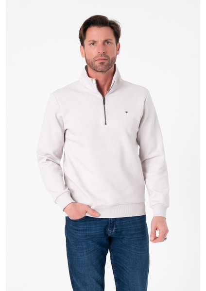 Pamuklu Dik Yaka Yarım Fermuarlı Regular Fit Erkek SWEATSHIRT-SW-1095