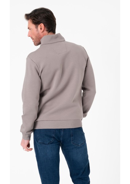 Pamuklu Dik Yaka Yarım Fermuarlı Regular Fit Erkek SWEATSHIRT-SW-1095