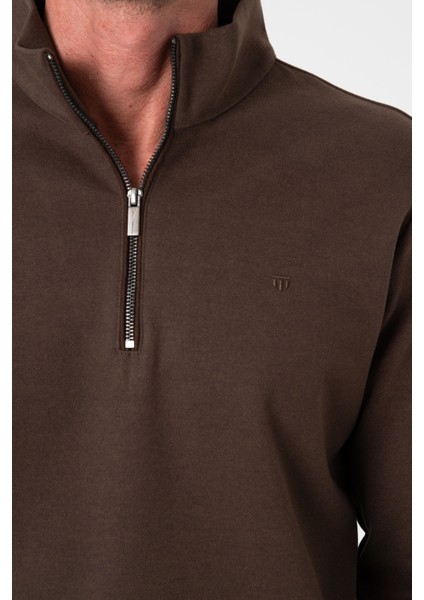 Luxury Tech Regular Kalıp Dik Yakalı Yarım Fermuarlı Erkek SWEATSHIRT-SW-1099