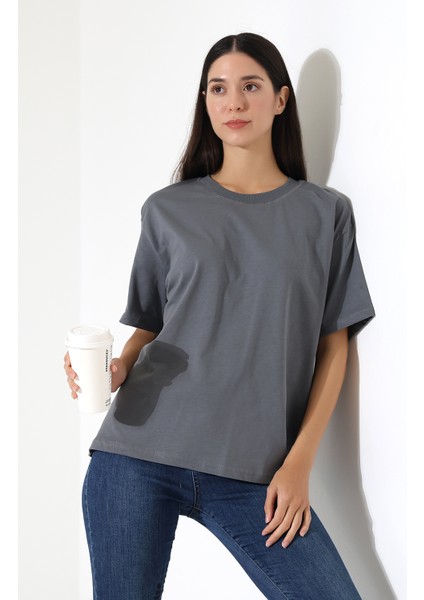 Penye Kompakt Ağır Kumaş Yaka Kaşkorseli Kısa Kol T-Shirt 21667 Siyah modelleri