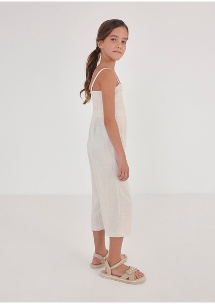 Kız Çocuk Yazlık Askılı Keten Tulum 6843 modelleri