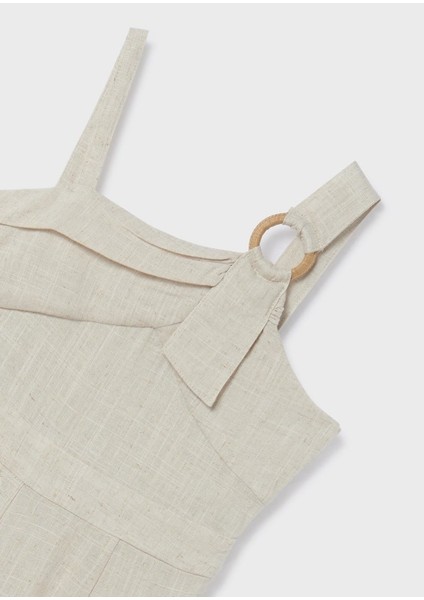 Kız Çocuk Yazlık Askılı Keten Tulum 6843 indirimleri