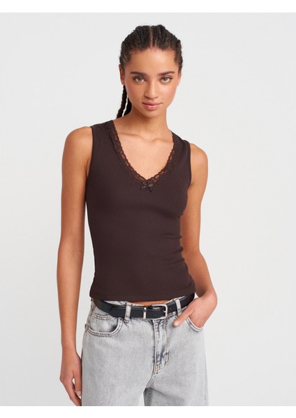 31778 Dantel Detaylı Top-Koyu Kahve modelleri