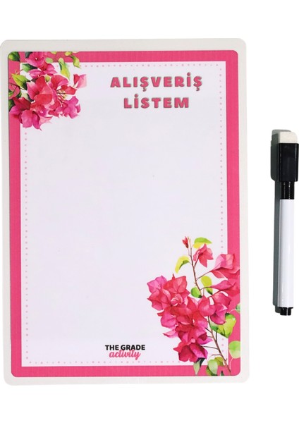 Yaz-Sil Notluk.alışveriş Listem.buzdolabı Notluk.manyetik Buzdolabı Notluk.magnetli NOTLUK.21X15CM