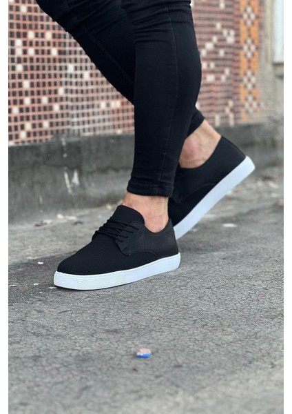 Pembe Pabuç WG016 Siyah Triko Erkek Casual Ayakkabı
