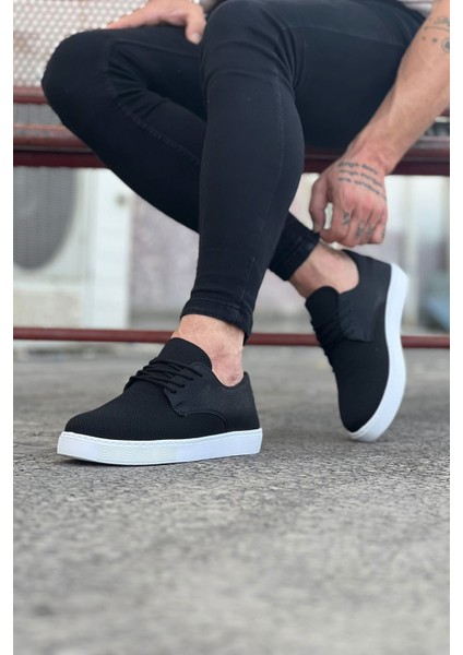 Pembe Pabuç WG016 Siyah Triko Erkek Casual Ayakkabı