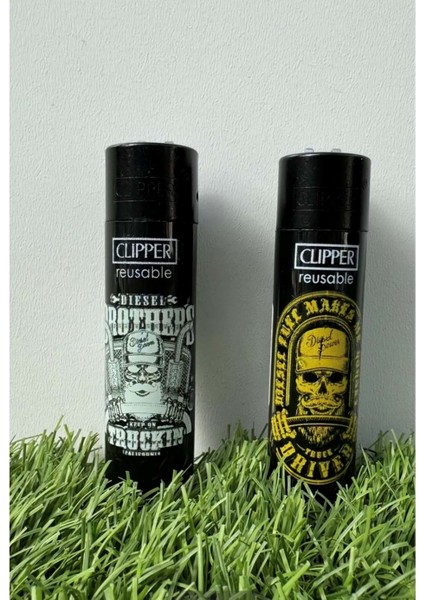Clipper Koleksiyonculara Özel Baskılı Taşlı Çakmak 2 Li