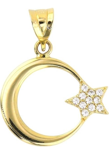 14 Ayar Altın Ayyıldız Kolye Ucu - 0193259