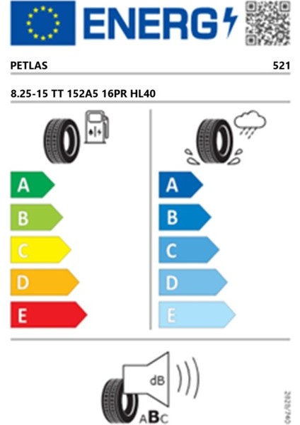 8.25-15 Tt 152A5 16PR HL40 Forklift Lastiği (Üretim TARIHI:2024)