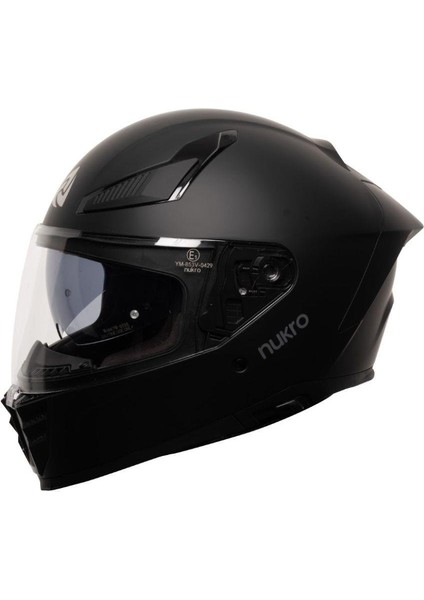 853 Solid Matt Black Full Face Motosiklet Kaskı