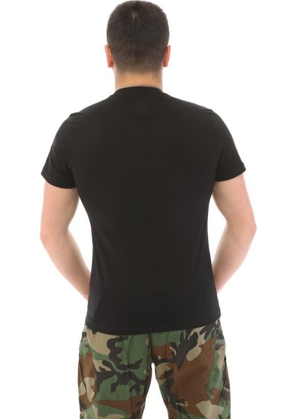 Bisiklet Yaka Kısa Kollu Baskılı Kadın&Erkek T-Shirt, Haki Renk, %100 Pamuk
