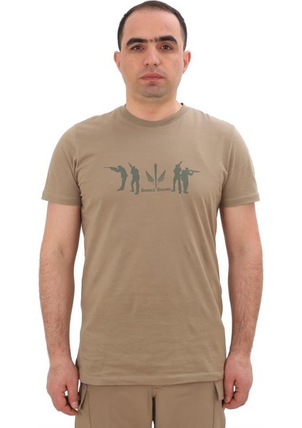 Bisiklet Yaka Kısa Kollu Baskılı Kadın&Erkek T-Shirt