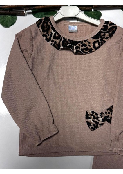 Leopar Yaka Kurdeleli Bürümcük Ispanyol Paça Ikili Takım modelleri