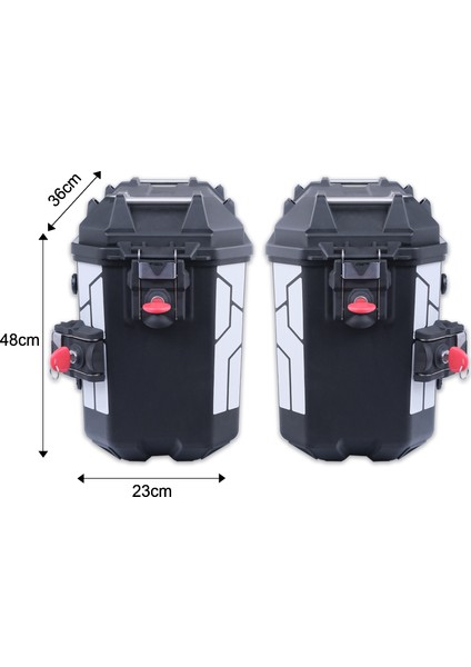 Universal 26 Lt x 2 Plastik Motosiklet Yan Çanta Seti Siyah