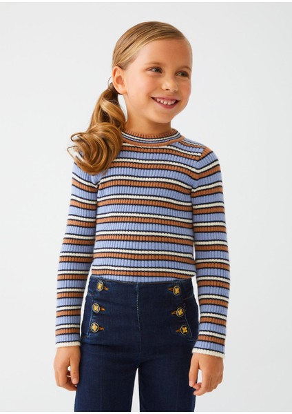 Abel & Lula Kız Çocuk Çizgili Kazak 5820