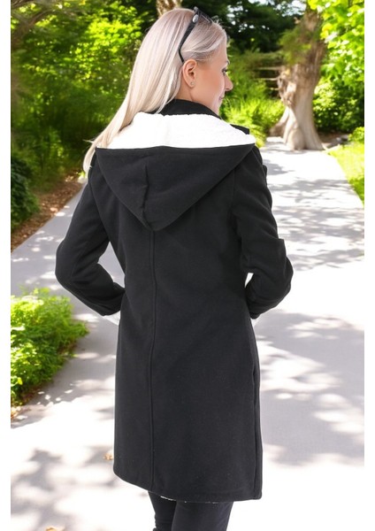 Kapüşonlu Kaşmir Kadın Kaşe Kaban fiyatları