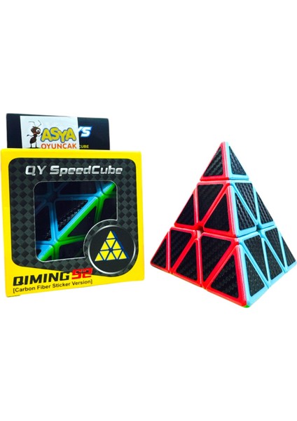 Prizma Desenli Küp Carbon Fiber Sticker Üçgen Sabır Küpü EQY672