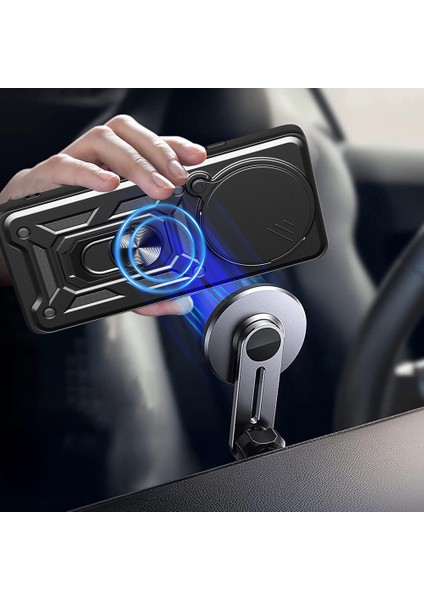 Xiaomi Redmi Note 14 Pro Plus Kılıf Magnetik Standlı Kamera Korumalı Zore Sürgülü Kapak fiyatları