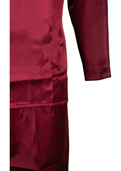 Erkek Şık Klasik Model Pijama Takımı Premium Saten Kumaş Eşsiz Model Cepli Tam Kalıp
