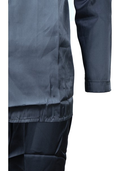 Erkek Şık Klasik Model Pijama Takımı Premium Saten Kumaş Kuvartz Model Cepli Tam Kalıp