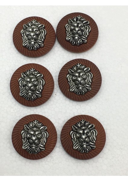 Trençkot Düğmesi Takımı Aslan Model Taba 6 Lı Set 2,5 Cm fiyatları