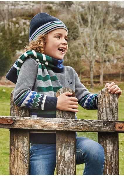 Erkek Çocuk Jakarlı Örme Kazak 4387