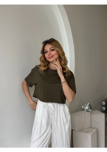 Yeşil Kısa Kol Crop