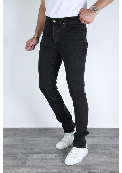 Erkek Regular Fit Rahat Kesim Denim Siyah Jeans fırsatları