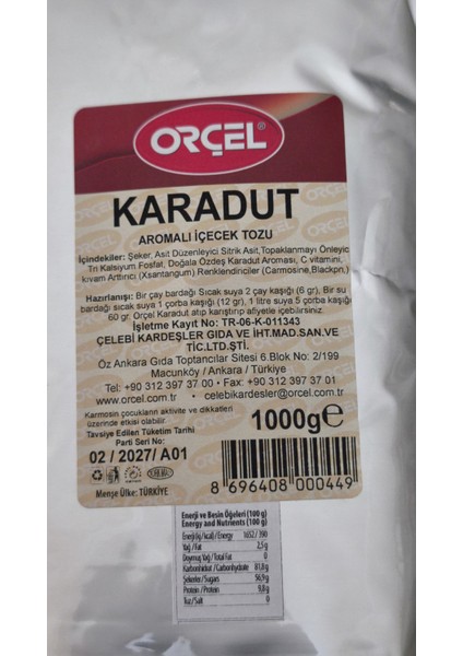 Karadut Aromalı Içecek Tozu 1000 gr