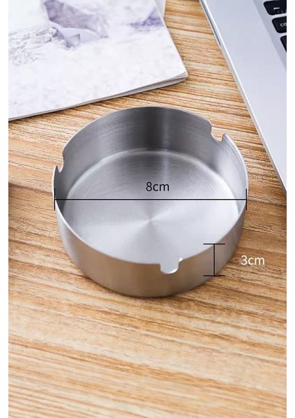 50 Adet Çelik 8 cm Kafe Restaurant Lokanta Yuvarlak Kül Tablası Küllük