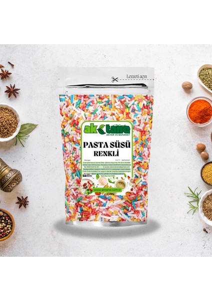 Pasta Süsü – Renkli Şeker Kaplamalı Pasta ve Tatlı Süsleme Malzemesi, 100 gr