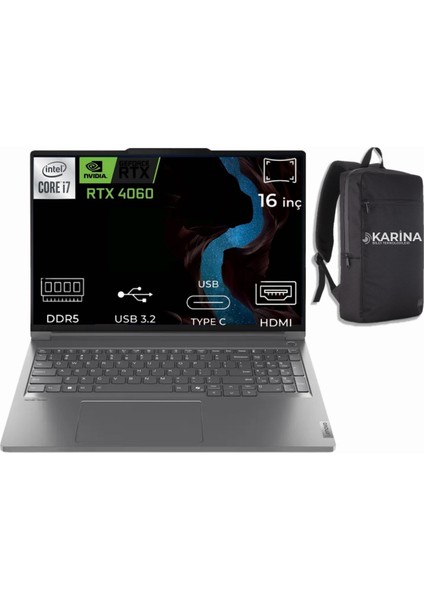 Thinkbook 16PG5 Irx Intel Core I7-14650HX 21N50018TR-02 64GB 1tb RTX4060 8gb Freedos 16" Wqxga Dizüstü Bilgisayar