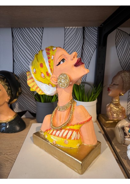 Dekoratif Elite Afrikalı Kadın Biblo Polyester