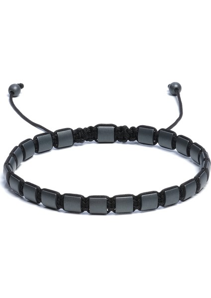 Hematit Bileklik - Pavle Matte Grey Bileklik - Tasarım Bileklik 6mm Ayarlanabilir