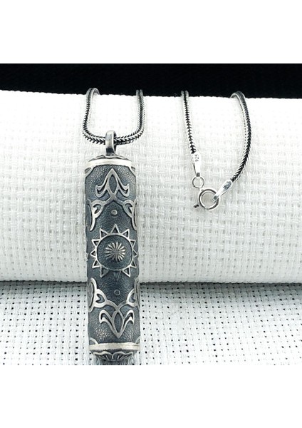 Silindir 925 Ayar Cevşen Muska Kabı Kolye